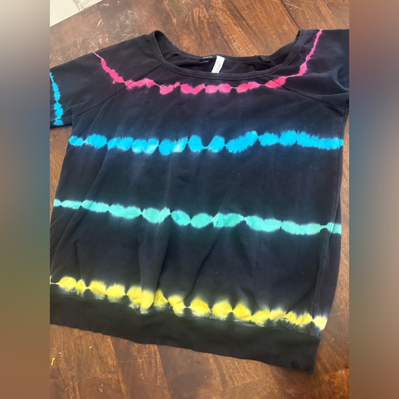 Torrid Rainbow Tie Dye off the shoulder sweater - Picture 5 of 6